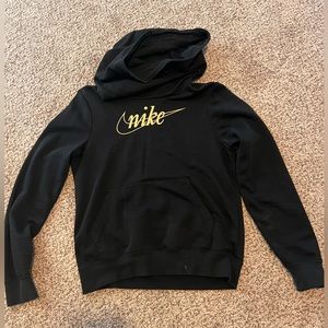 Black Nike Hoodie with Gold Swoosh